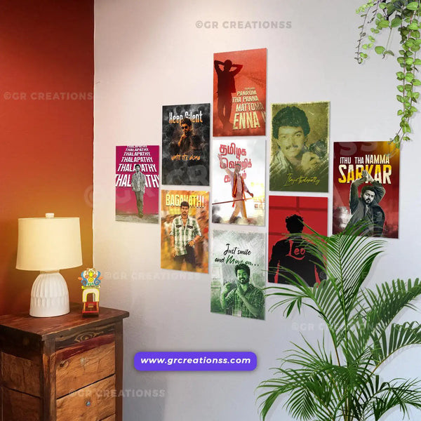 Thalapathy vijay wall posters | Set 03 -9pics