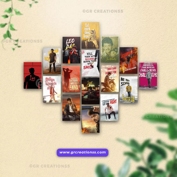 Actor vijay fanmade wall posters | Set 06 -16pics