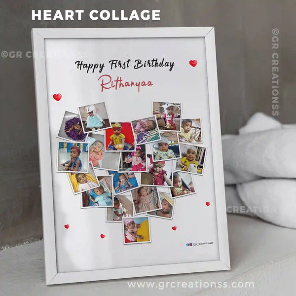 anniversary heart collage frame