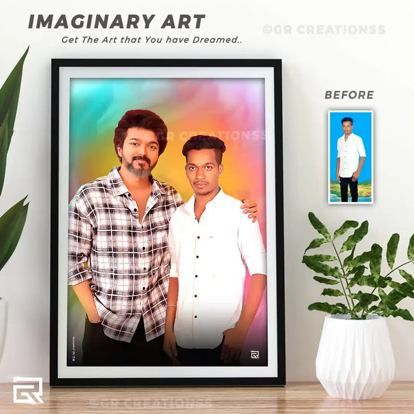 thalapathy vijay merge art painting