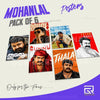 Mohanlal - Aesthetic - wall posters- GR CREATIONSS-Set -02 (6 pics)| Home decor |Lalettan posters