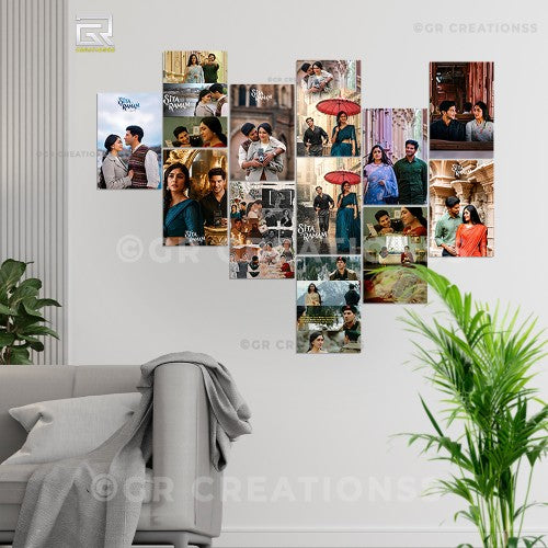 Sita Ramam - wall posters- GR CREATIONSS-Set -03 (12 pics)| Home decor |Romantic Telugu movie posters