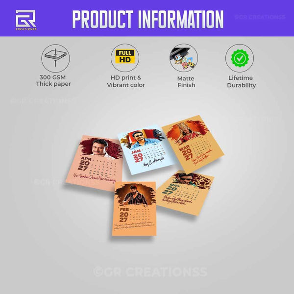 Actor Darshan theme Table Calendar 2027 Online | GR CREATIONSS