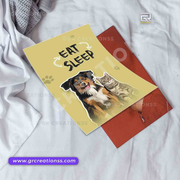 Pet wall posters -05 | Home decor | Dog / cat wall poster design Online