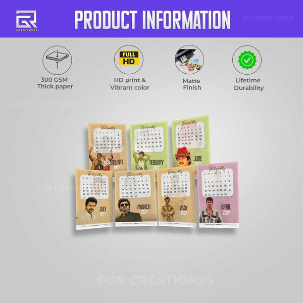 Thalapathy Vijay Table Calendar 2027 Online | GR CREATIONSS