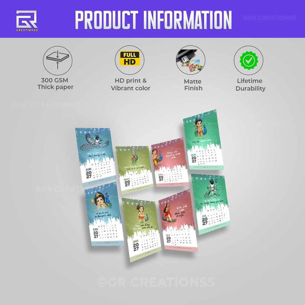 Lord Murugan theme Table Calendar 2027 Online | GR CREATIONSS