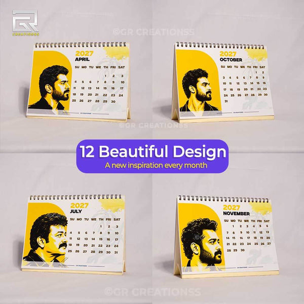 Malayalam Actors theme Table Calendar 2027 Online | GR CREATIONSS