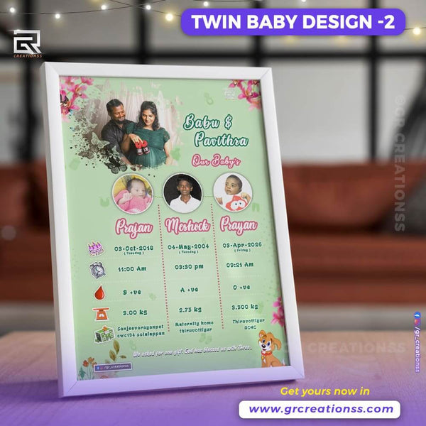 Three baby details frame grcreationss
