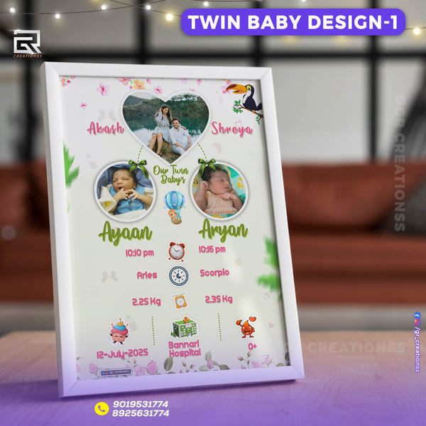 Twins baby born frame online