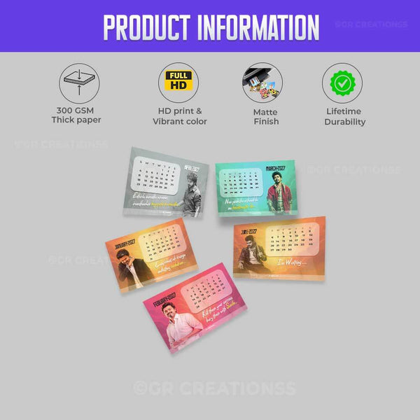Thalapathy Vijay Table Calendar 2027 Online | GR CREATIONSS