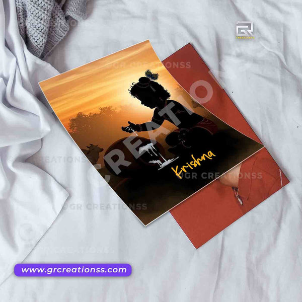 Little krishna wall posters-03 | wall decor | Hindu god wall posters online