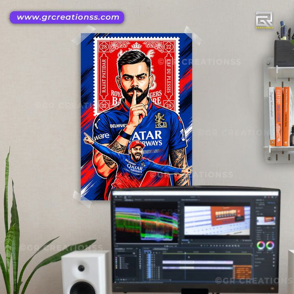 Virat Kohli- RCB - wall posters- GR CREATIONSS-10| Home decor |Goat -18 - Cricketposters