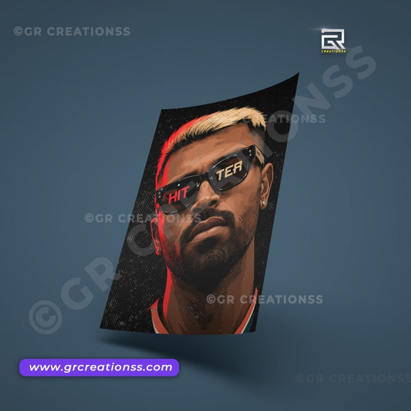 Hardik Pandya - wall posters- GR CREATIONSS-01 | Home decor |Hitter - Cricketposters