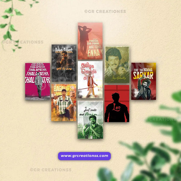 Thalapathy vijay wall posters | Set 03 -9pics