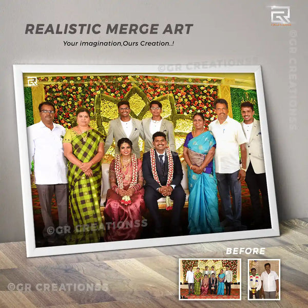 marriage photo merge art online