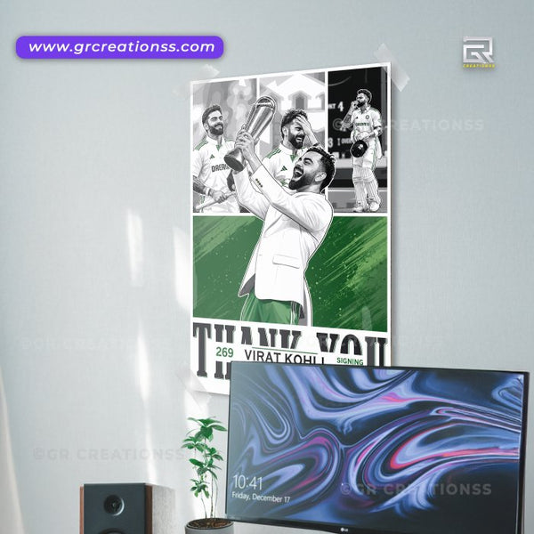 Virat Kohli - wall posters- GR CREATIONSS-02 | Home decor |Goat -18 - Cricketposters