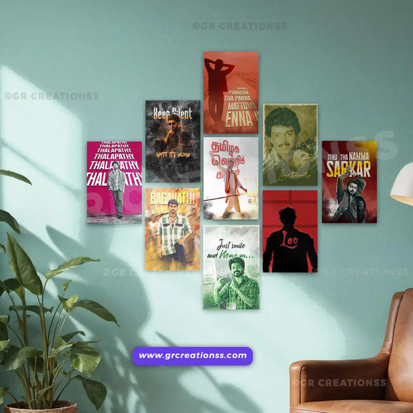 Thalapathy vijay wall posters | Set 03 -9pics