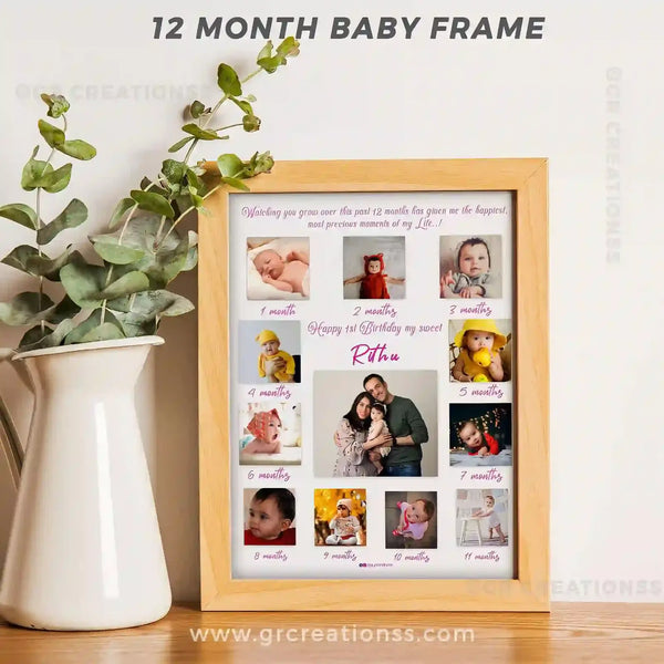 12 month baby photo frame