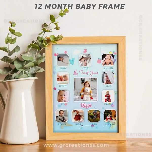 one year baby photo frame