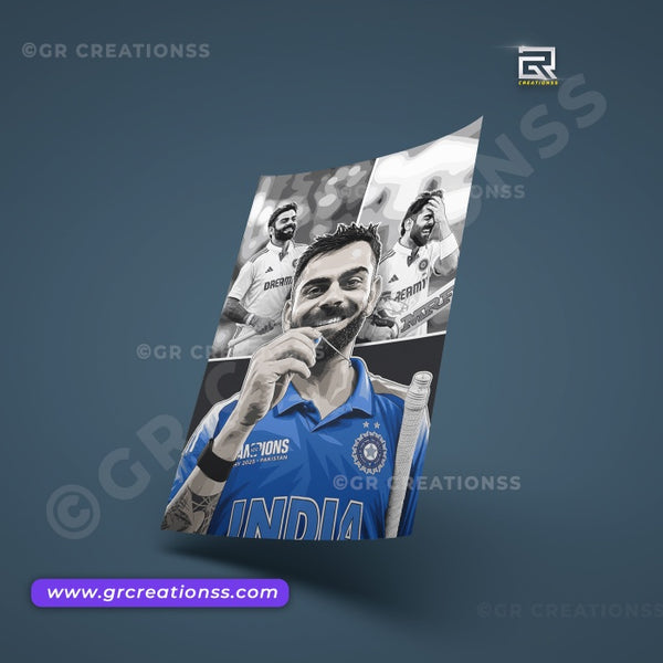 Virat Kohli - wall posters- GR CREATIONSS-06 | Home decor |Goat -18 - Cricketposters