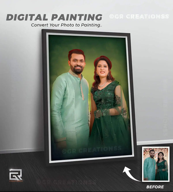 digital oil painting photo frame