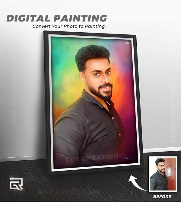 digital oil painting photo frame