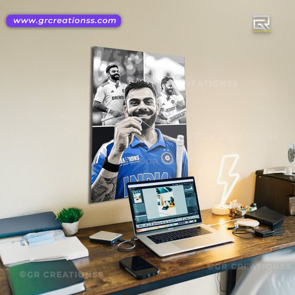 Virat Kohli - wall posters- GR CREATIONSS-06 | Home decor |Goat -18 - Cricketposters