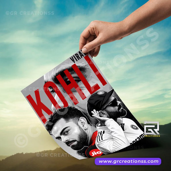 Virat Kohli - wall posters- GR CREATIONSS-03 | Home decor |Goat -18 - Cricketposters