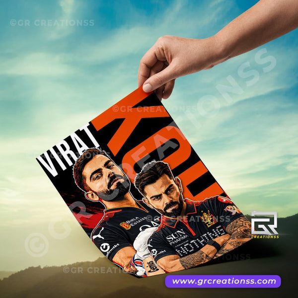 Virat Kohli - wall posters- GR CREATIONSS-04 | Home decor |Goat -18 - Cricketposters