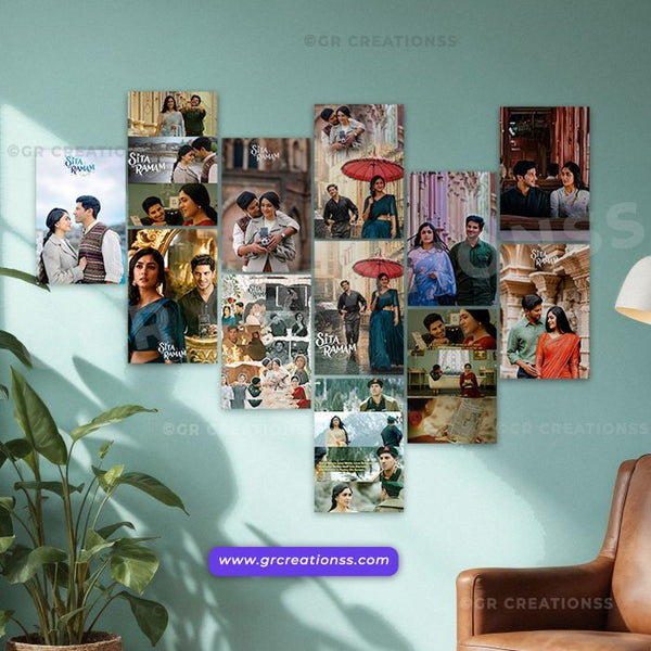 Sita Ramam - wall posters- GR CREATIONSS-Set -03 (12 pics)| Home decor |Romantic Telugu movie posters