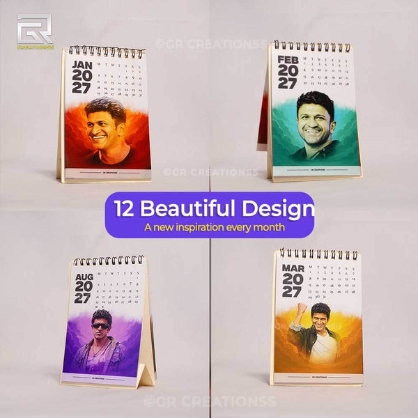 Legend actorPuneeth Rajkumar theme Table Calendar 2027 Online | GR CREATIONSS