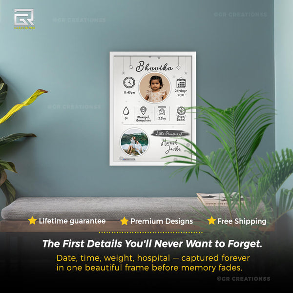 Personalized new baby born frame online
