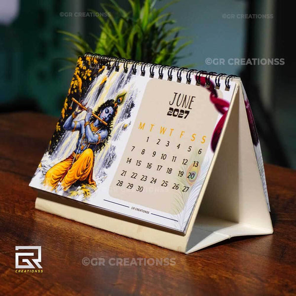 Elegant Lord Krishnatheme Table Calendar 2027 Online | GR CREATIONSS