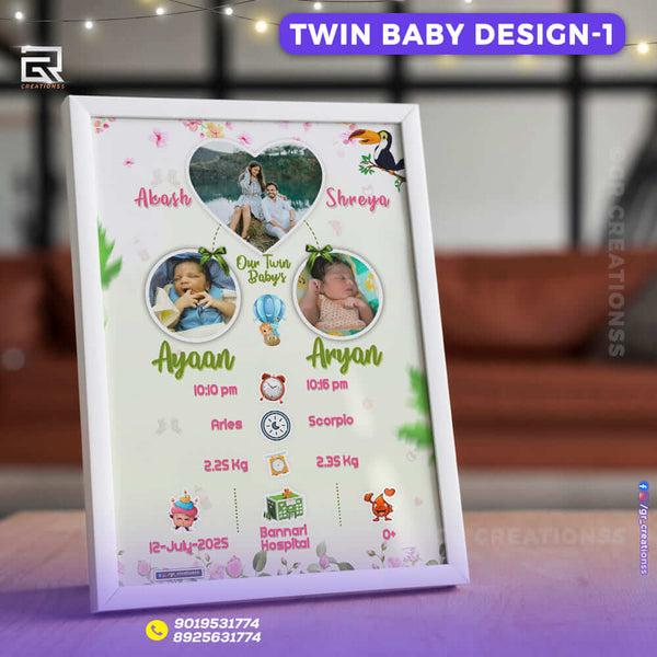 Twin baby birth frame online