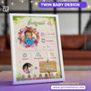 baby birth details frame jungle theme