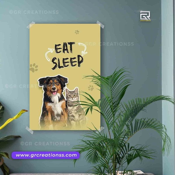 Pet wall posters -05 | Home decor | Dog / cat wall poster design Online