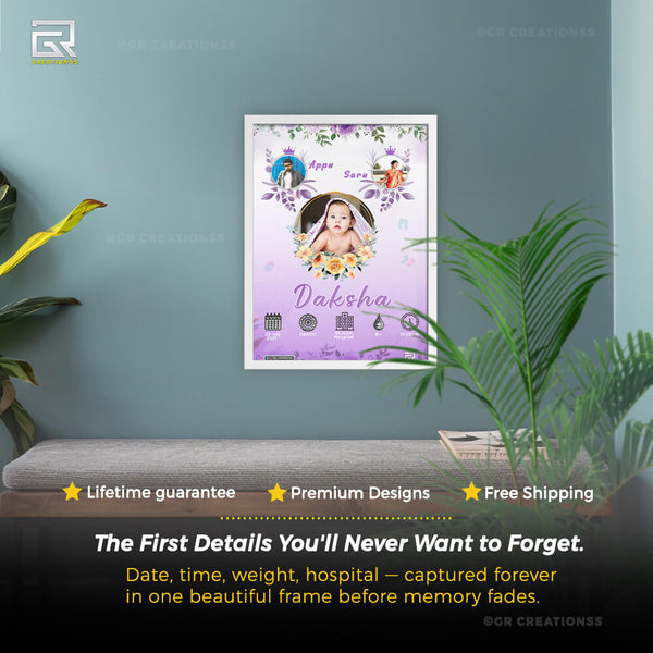 grcreationssNew baby birth frame 